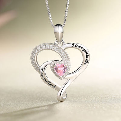 0.2in 0.14oz Hart Gevormde Diamond Necklace Moon Birthstone Necklace SGS