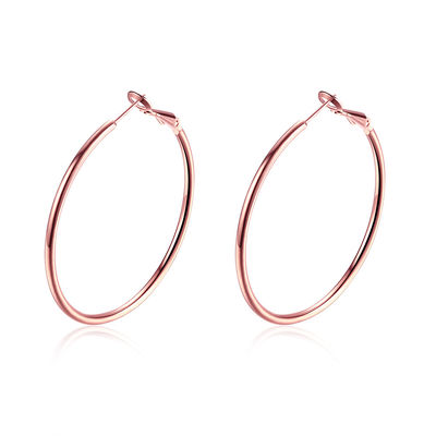 40mm de Goud Geplateerde Oorringen van de Douanehoepel om OEM van 8.2g Rose Gold Overeenkomst