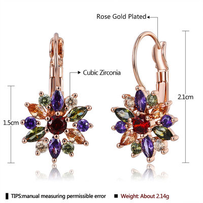 21mm OEM van de Hoepeloorringen van de Kristal2.14g Douane bengelt de Oorringenjuwelen van de Dalingshoepel