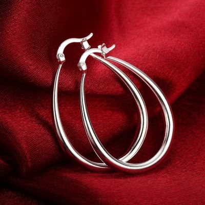 Het platina plateerde Vlotte Cirkel14k Gouden Hoepels 30×21mm voor Vrouwendame