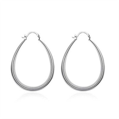 Het platina plateerde Vlotte Cirkel14k Gouden Hoepels 30×21mm voor Vrouwendame