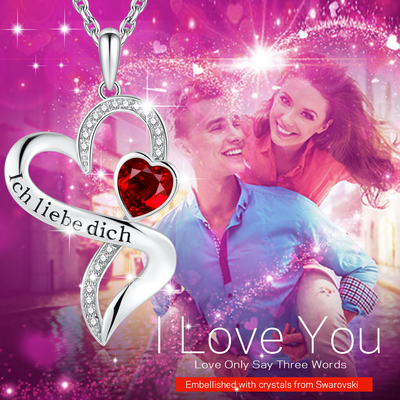 925 Sterling Silver Heart Pendant Necklace 18“ in Lengte Dubbele Eindeloze Liefde