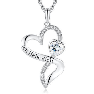 Van de het Hartoneindigheid van meisjes Dubbele Halsband 925 Sterling Silver White Austrian crystal Crystal