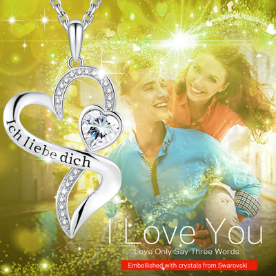 Van de het Hartoneindigheid van meisjes Dubbele Halsband 925 Sterling Silver White Austrian crystal Crystal