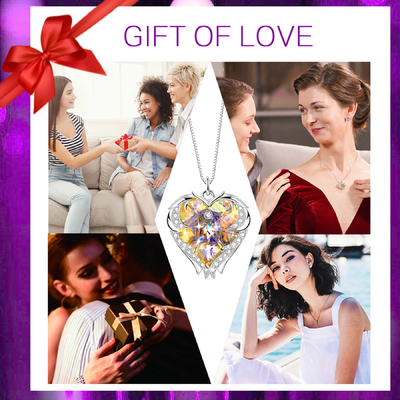 18 Duim 8,2 Giften voor Mamma van Halsband van het Dochter de Grote Hart met Austrian crystal Geel Crystal Necklace For Girlfriend