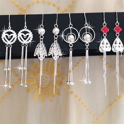 990 Sterling Silver Jewelry Earrings 7.1cm 0.19oz snakken de Oorringen van de Leeswijzerdaling