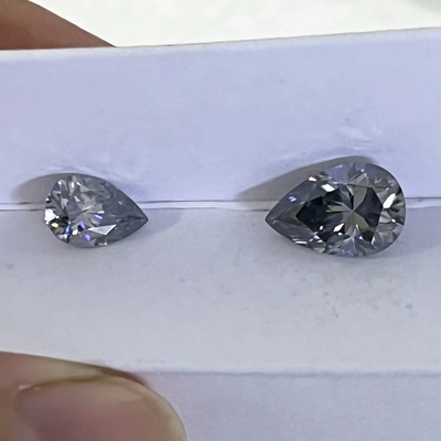 Groothandel 0.5ct 1ct 2ct Grijs Mossinate diamant Gem Grijs Kleur ovaal Peer gesneden losse natuurlijke moissanite trouwringen